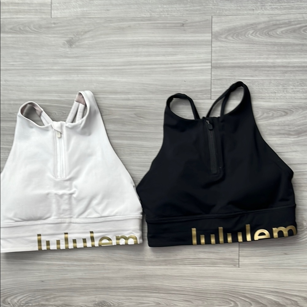 Lululemon special edition sports bras 
Black and gold 
White and gold